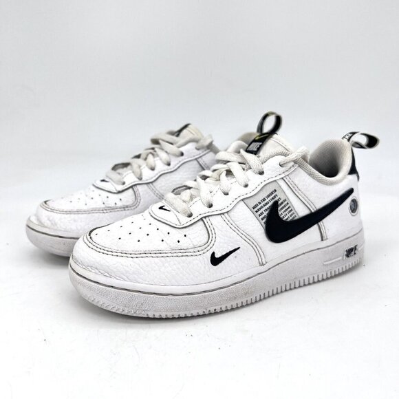 Nike Air Force 1 LV8 Utility PS Overbranding Black White AV4272-100 Size 1Y - Picture 1 of 12